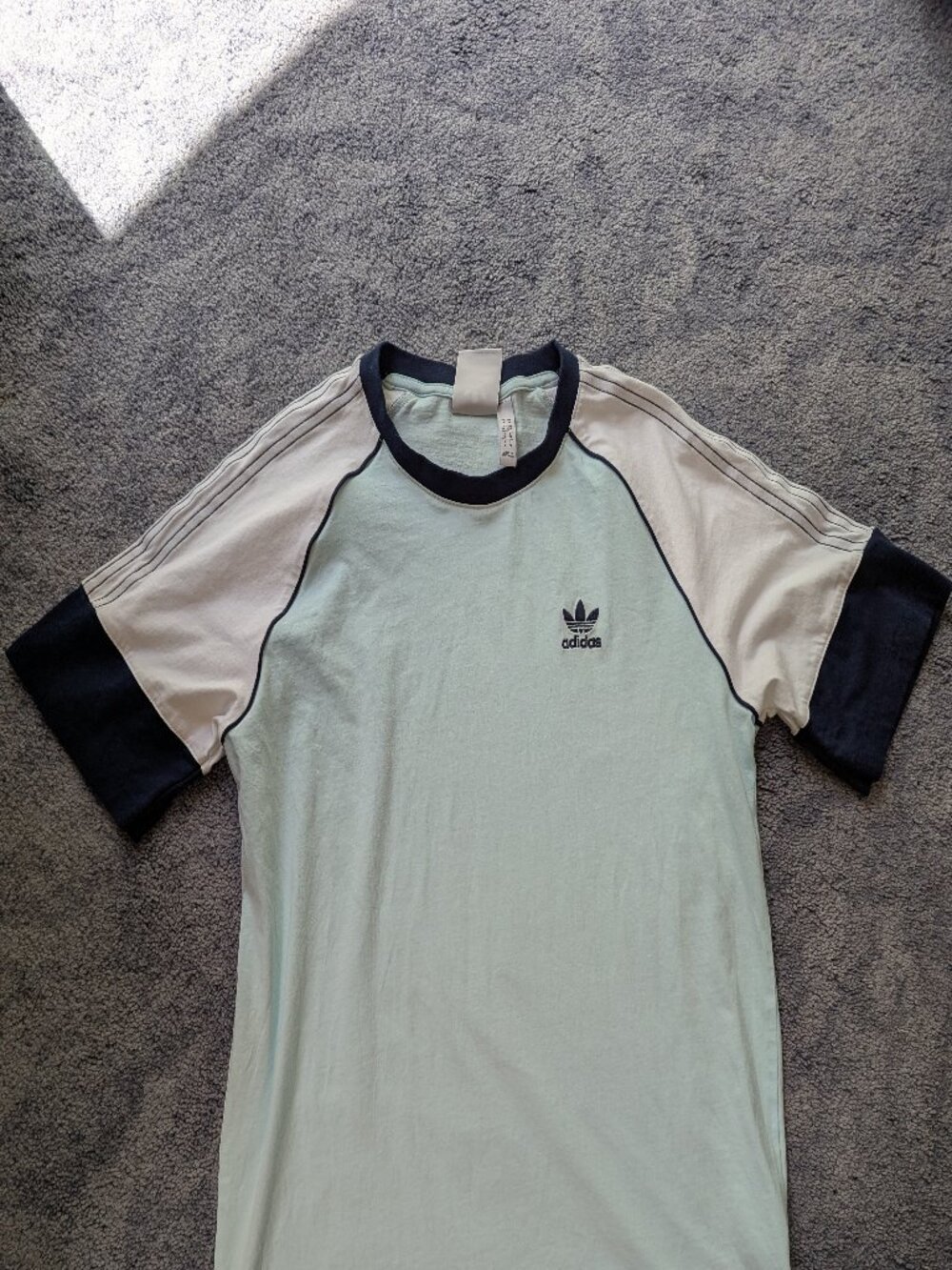 Adidas SST Short Sleeve Tee Shirt Mens S Small Blue White